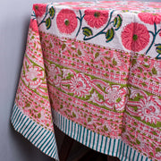 Sanganeri Block Printed Home Decor Table Cloth Queen Size